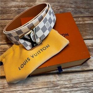 Louis Vuitton Monogram White and Brown Belt